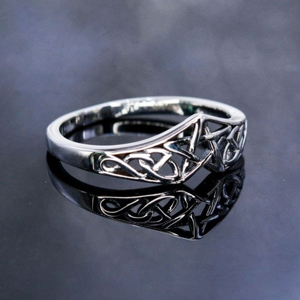 Star & Celtic Filigree Design 925 Sterling Silver Women's Ring