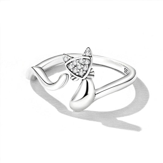 Creative Fox 925 Sterling Silver Adjustable Women's Ring