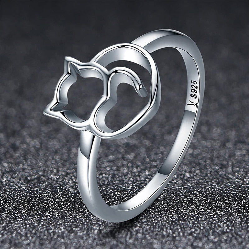 Cat 925 Sterling Silver Women's Ring