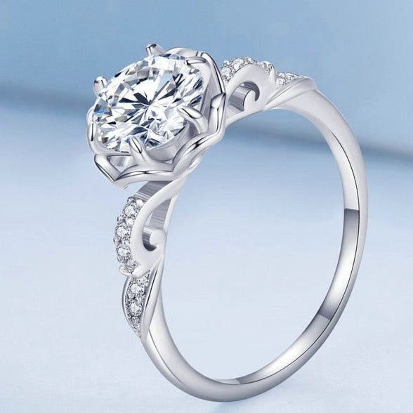 Romantic Cubic Zirconia 925 Sterling Silver Women's Ring