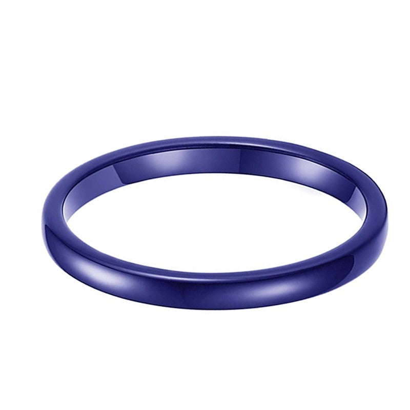 2mm Bluish Minimalist Tungsten Women Rings