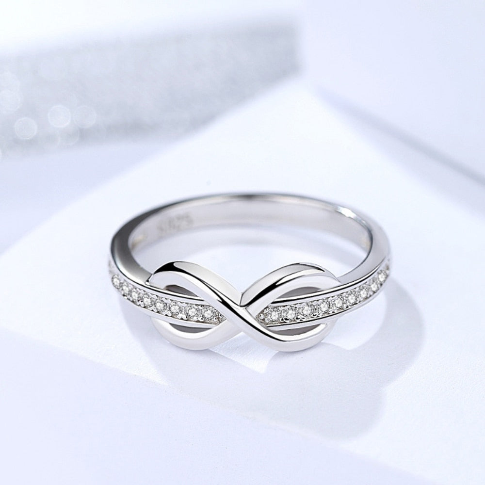 Endless Forever Infinity Symbol 925 Sterling Silver Women's Ring