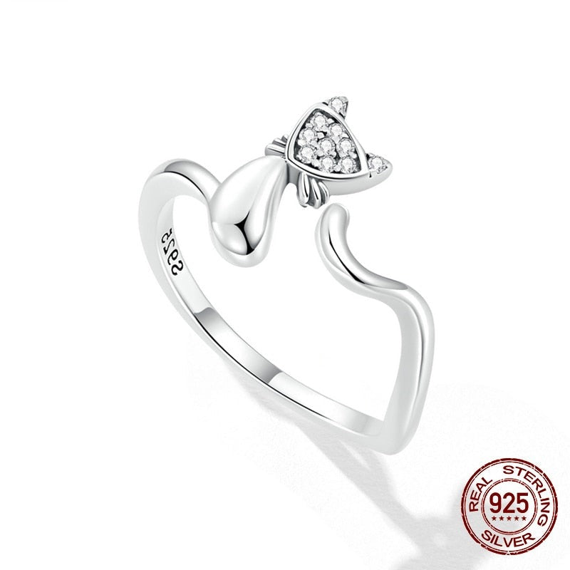 Creative Fox 925 Sterling Silver Adjustable Women's Ring