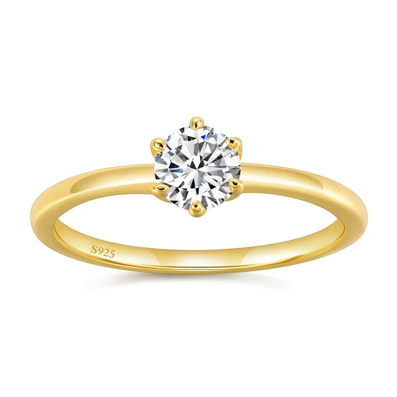 Personalized Promise Ring for Her — Silver-Finish Solitaire, Engraved