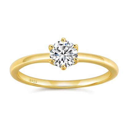 Personalized Promise Ring for Her — Silver-Finish Solitaire, Engraved