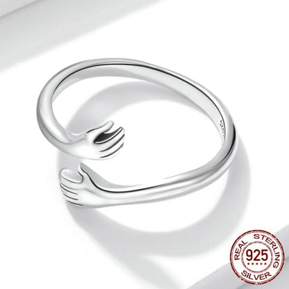 Hug Hands 925 Sterling Silver Women's Ring (3 Colors)