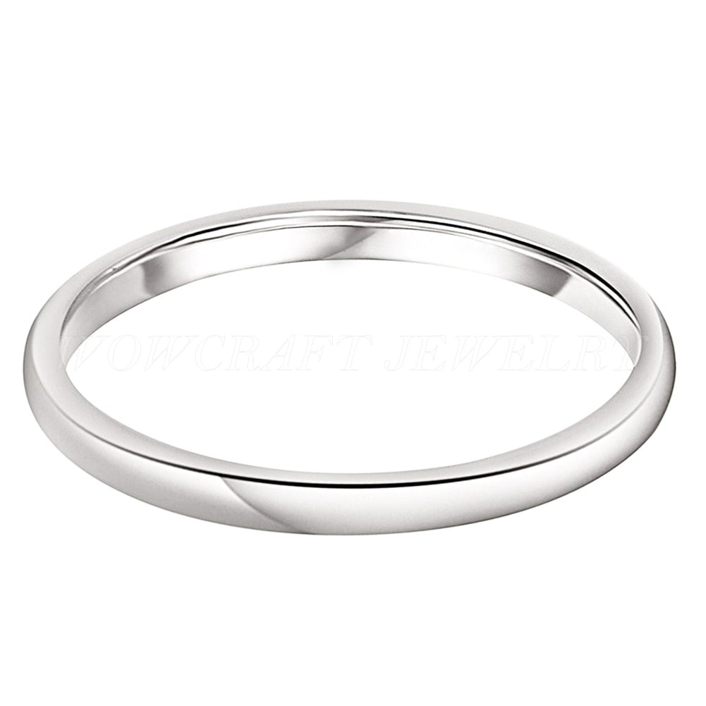 2mm Simple Silver Tungsten Women's Ring