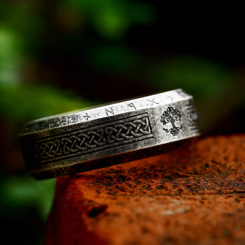Tree Of Life & Celtic Knot Viking Runes Stainless Steel Unisex Rings (6 Styles)