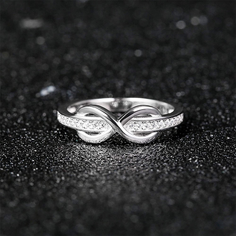 Endless Forever Infinity Symbol 925 Sterling Silver Women's Ring