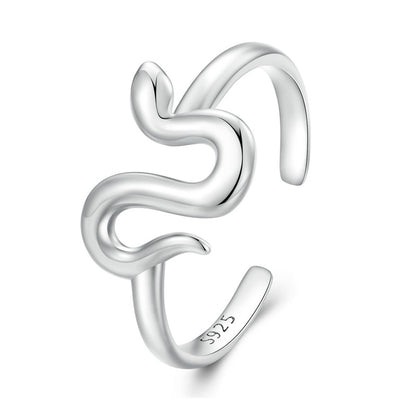 Small Snake 925 Sterling Silver Adjustable Women's Ring