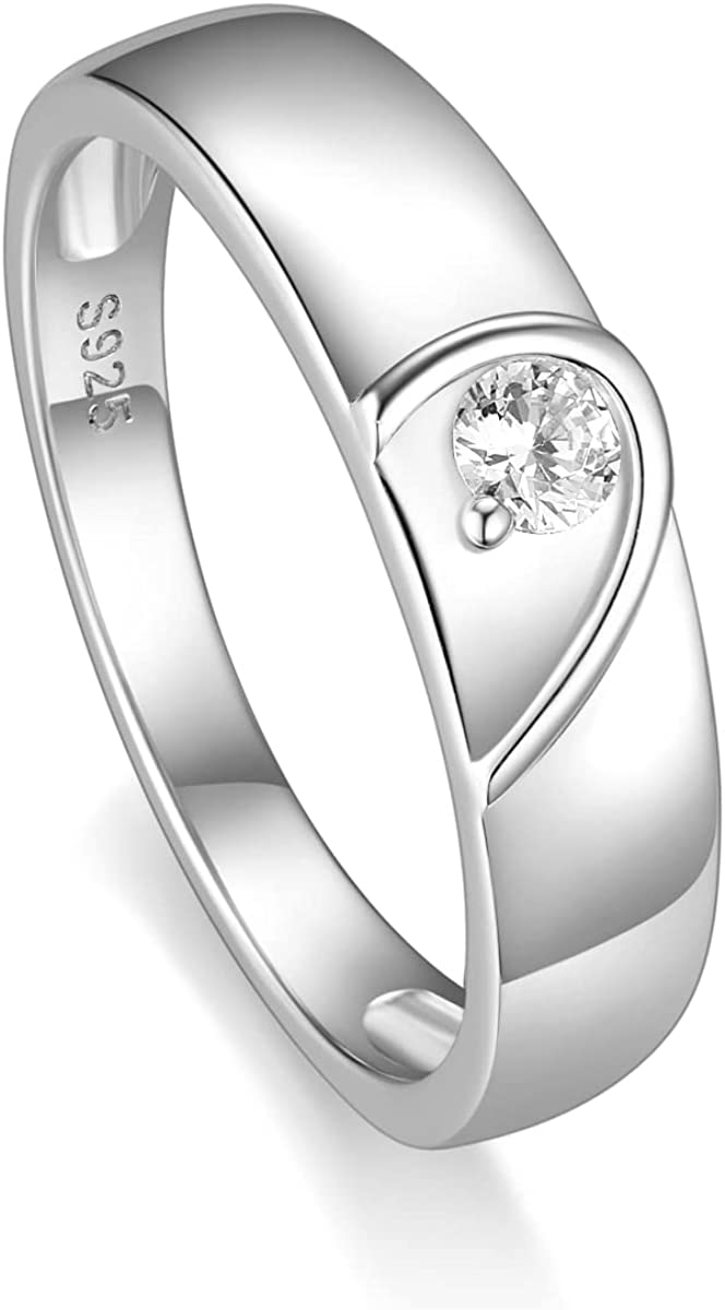 4mm Real Love Heart 925 Sterling Silver Couples Ring's