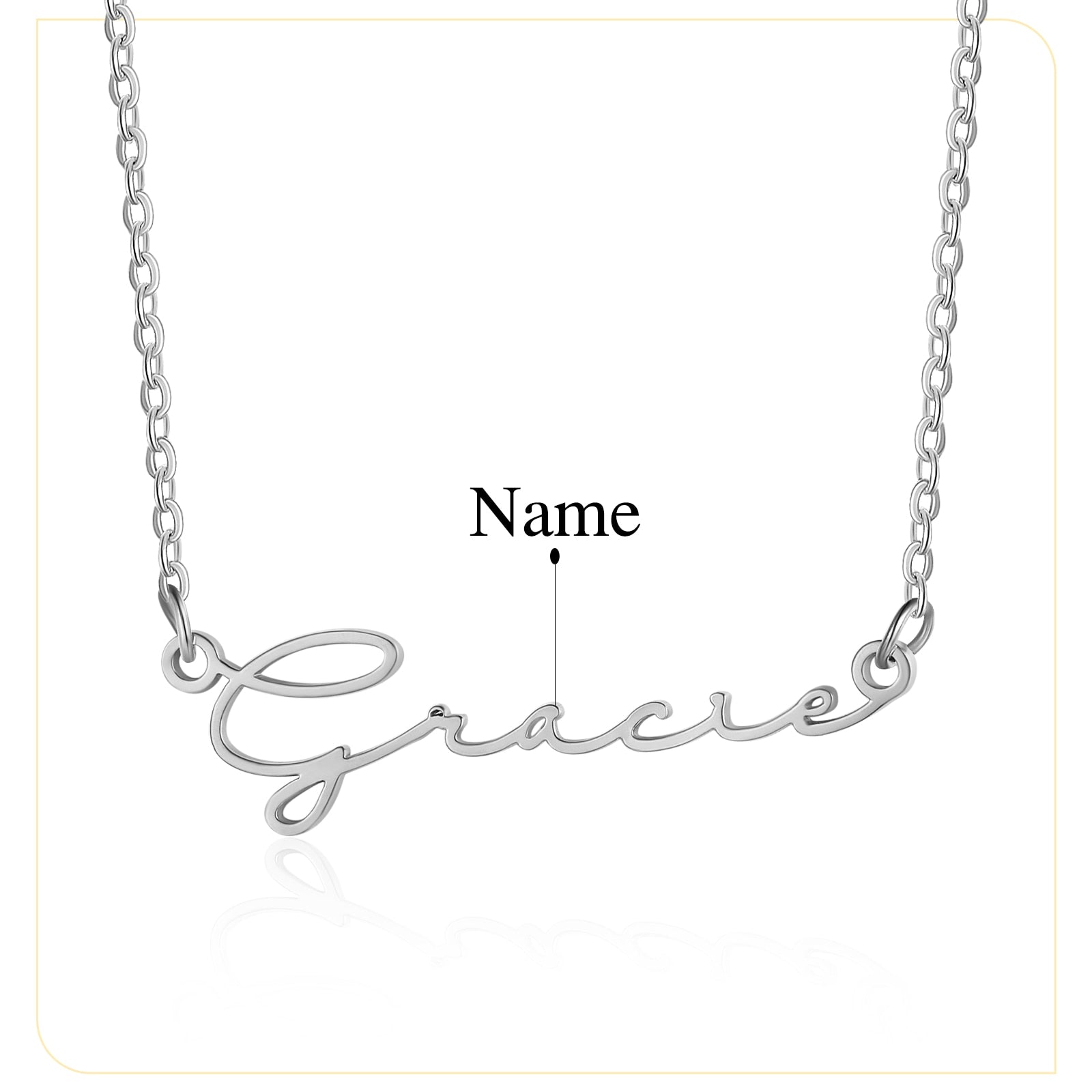 Personalized Nameplate 925 Sterling Silver & Stainless Steel Women's Necklace