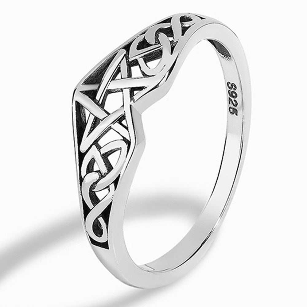 Star & Celtic Filigree Design 925 Sterling Silver Women's Ring
