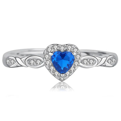 Heart Of The Sea Blue Heart Zircon Stone 925 Sterling Silver Adjustable Women's