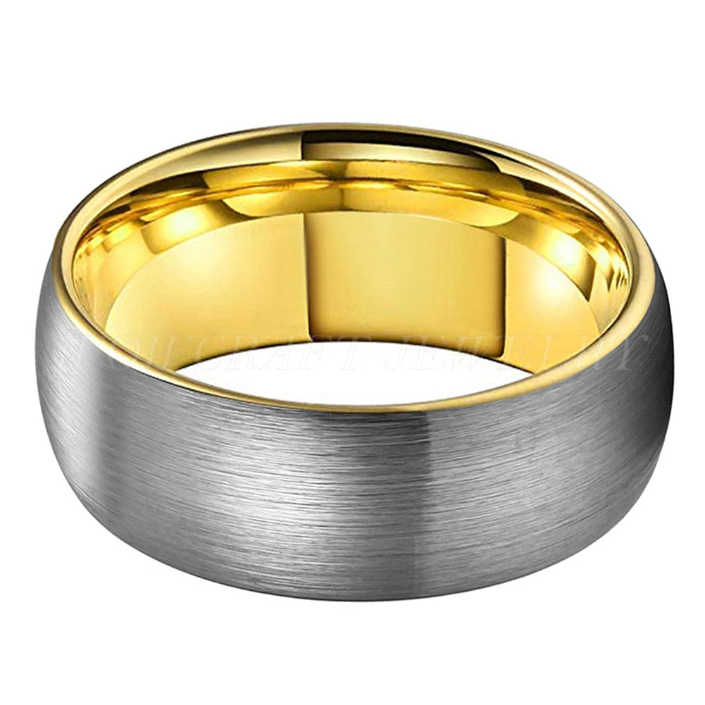10mm Classic Domed Silver & Gold Color Men's Ring