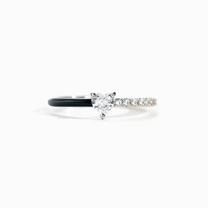 Heart & Rectangle Cubic Zirconia 925 Sterling Silver Women's Ring (Multiple Styles)