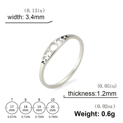 Dainty Lunar Moon Phase Ring - Minimalist Celestial Band in Gold & Silver