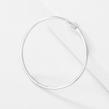 Simple Crescent Moon With Clear Round CZ Stone 925 Sterling Silver Women's Ring