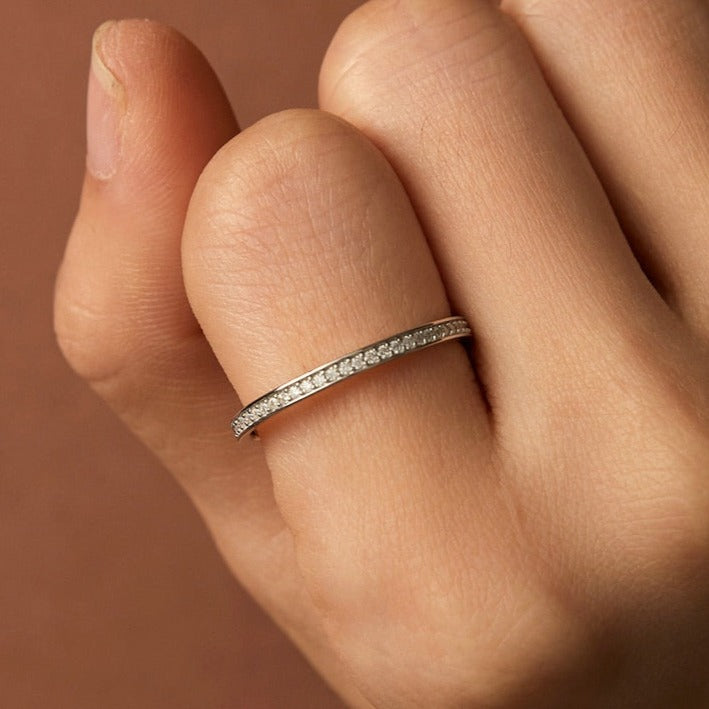 Eternity Moissanite 925 Sterling Silver Rings Women's Ring