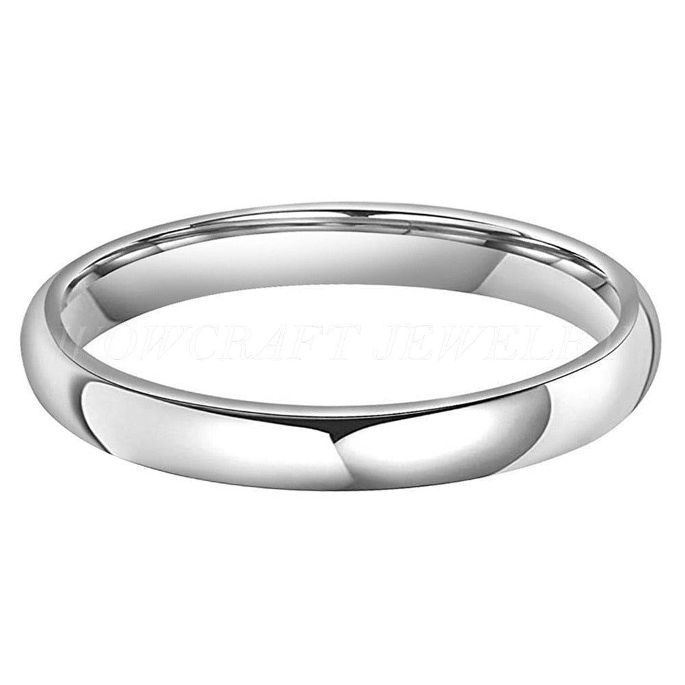 3mm Luxury Shiny Polished Stackable Tungsten Unisex Ring