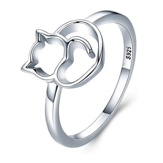 Cat 925 Sterling Silver Women's Ring