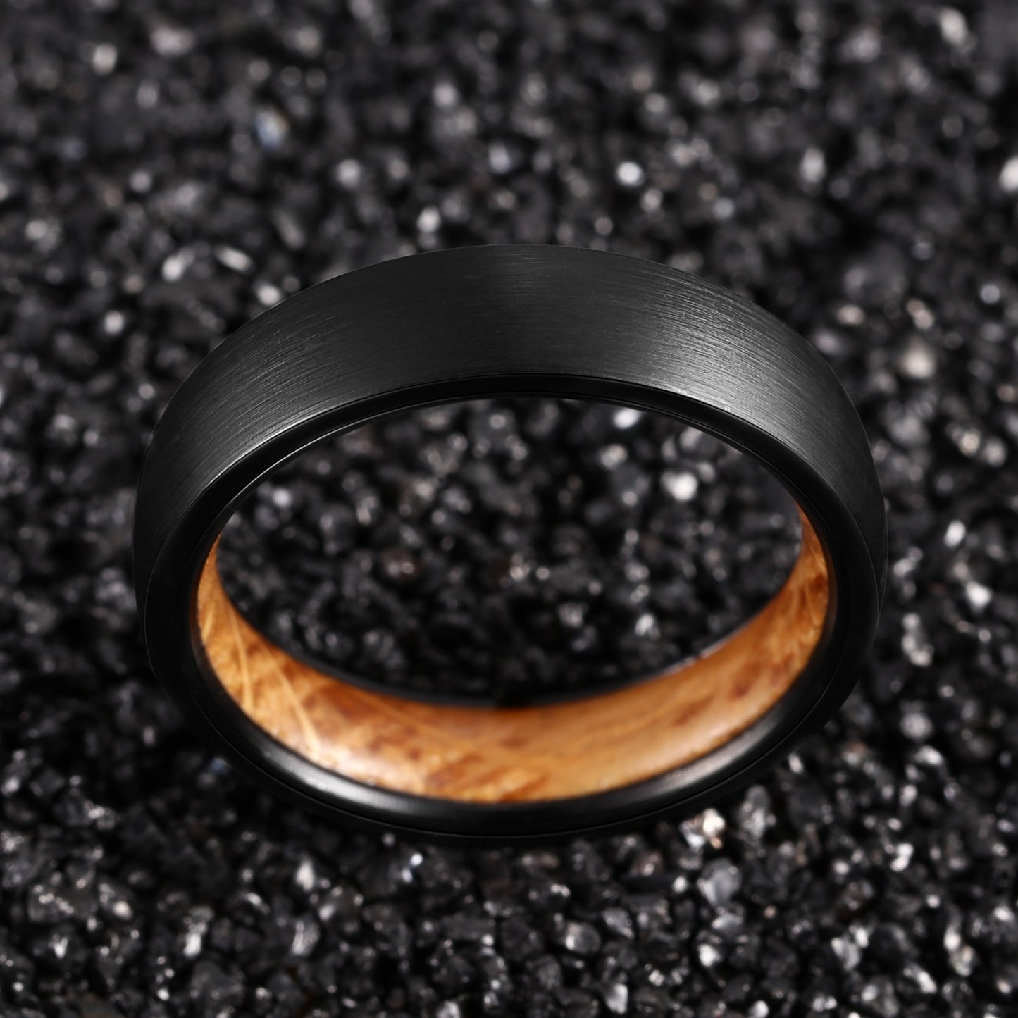 4mm Ironwood & Sandblasted Black Tungsten Unisex Ring