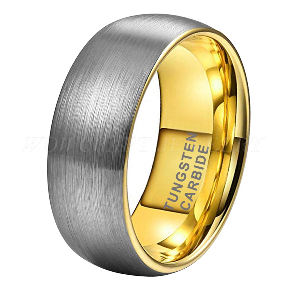 10mm Classic Domed Silver & Gold Color Men's Ring