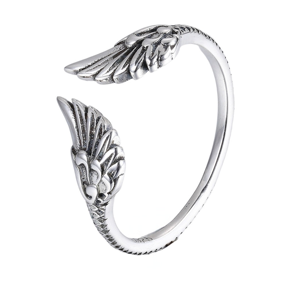 Vintage Opening Wings 925 Sterling Silver Women's Ring