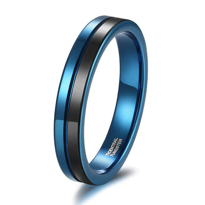 4mm Two Tone Polished Tungsten Unisex Rings (3 colors)