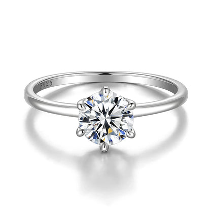 Personalized Promise Ring for Her — Silver-Finish Solitaire, Engraved