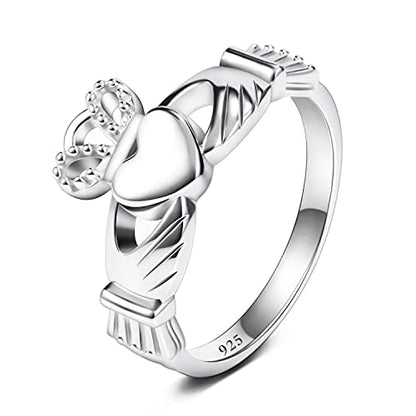 Claddagh Irish Celtic Knot 925 Sterling Silver Women's Ring