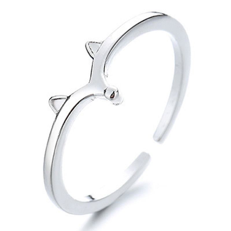 Cute Tiny Fox 925 Sterling Silver Women's Ring