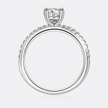 Silver ring with a diamond