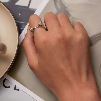 Sterling Silver Cat Ears Ring – Minimalist Feline Symbol (Women’s) - Promise Rings