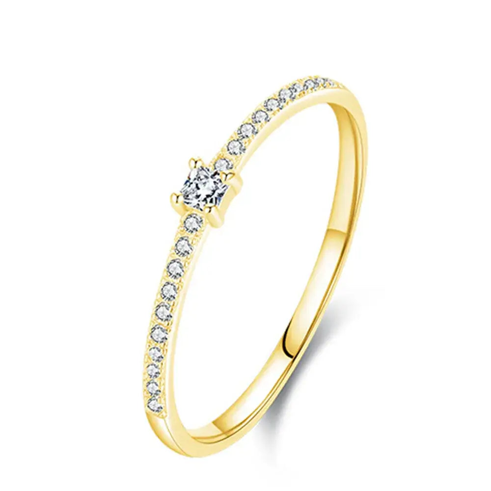 2mm 925 Sterling Silver Clear Zircon Inlaid Ring – Elegant Simplicity and Sparkle (Women’s) - Promise Rings