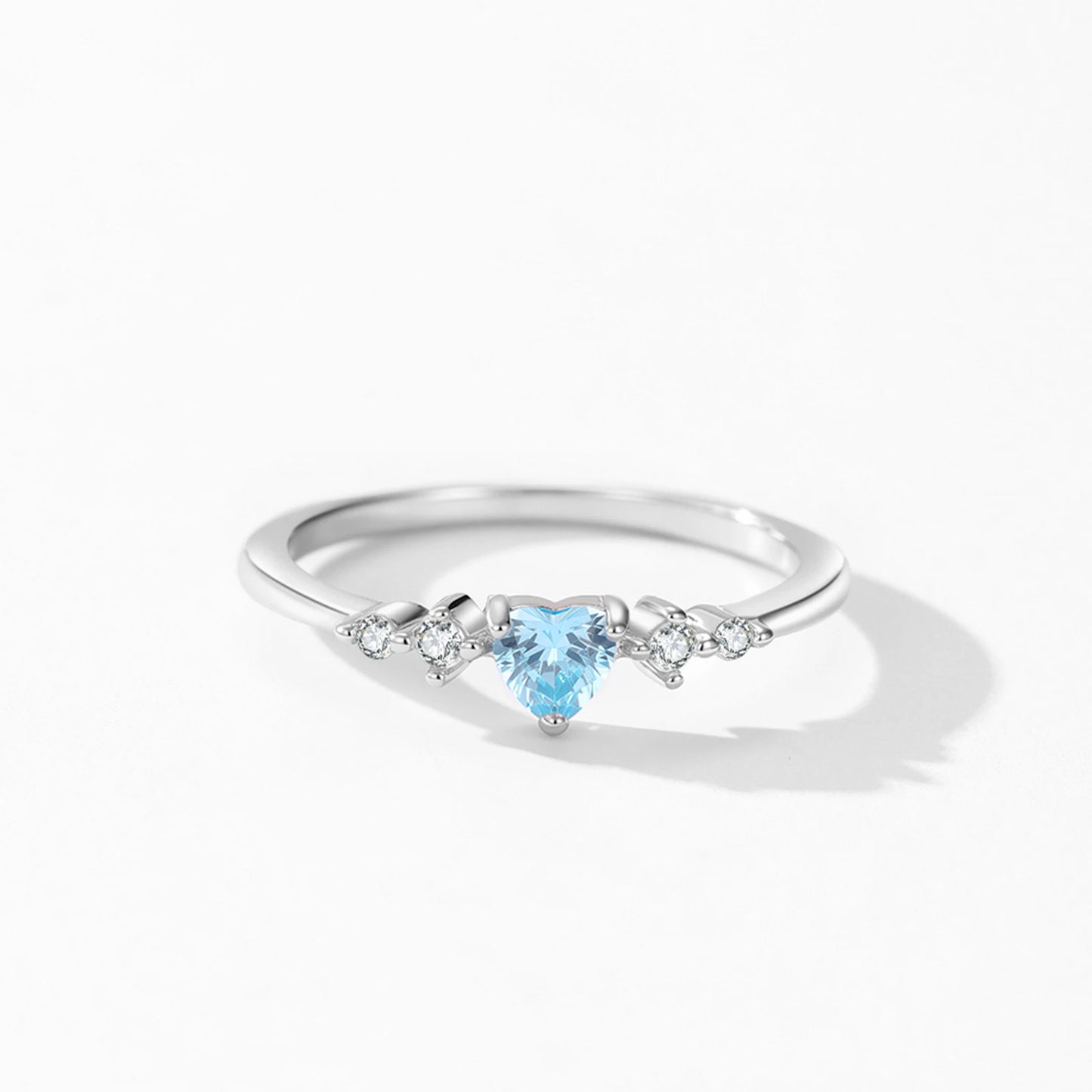 Sterling Silver Sky Blue Cubic Zirconia Womens Ring