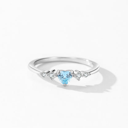 Sterling Silver Sky Blue Cubic Zirconia Womens Ring