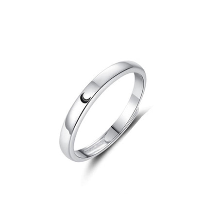 Sun & Moon 925 Silver Unisex Rings - Promise Rings
