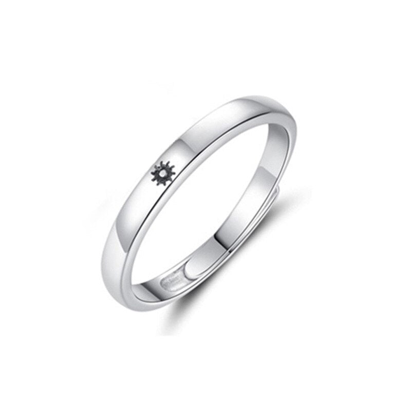 Sun & Moon 925 Silver Unisex Rings - Promise Rings