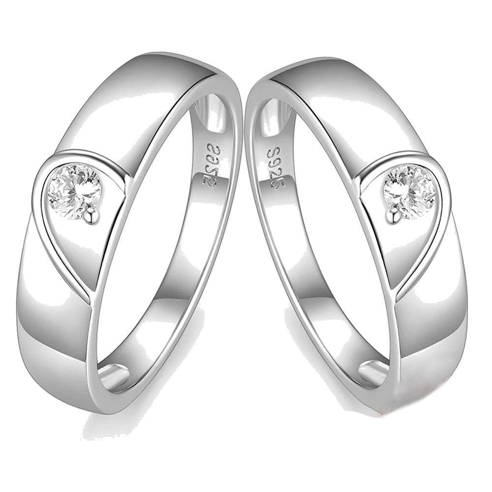 4mm Real Love Heart 925 Sterling Silver Couples Ring's