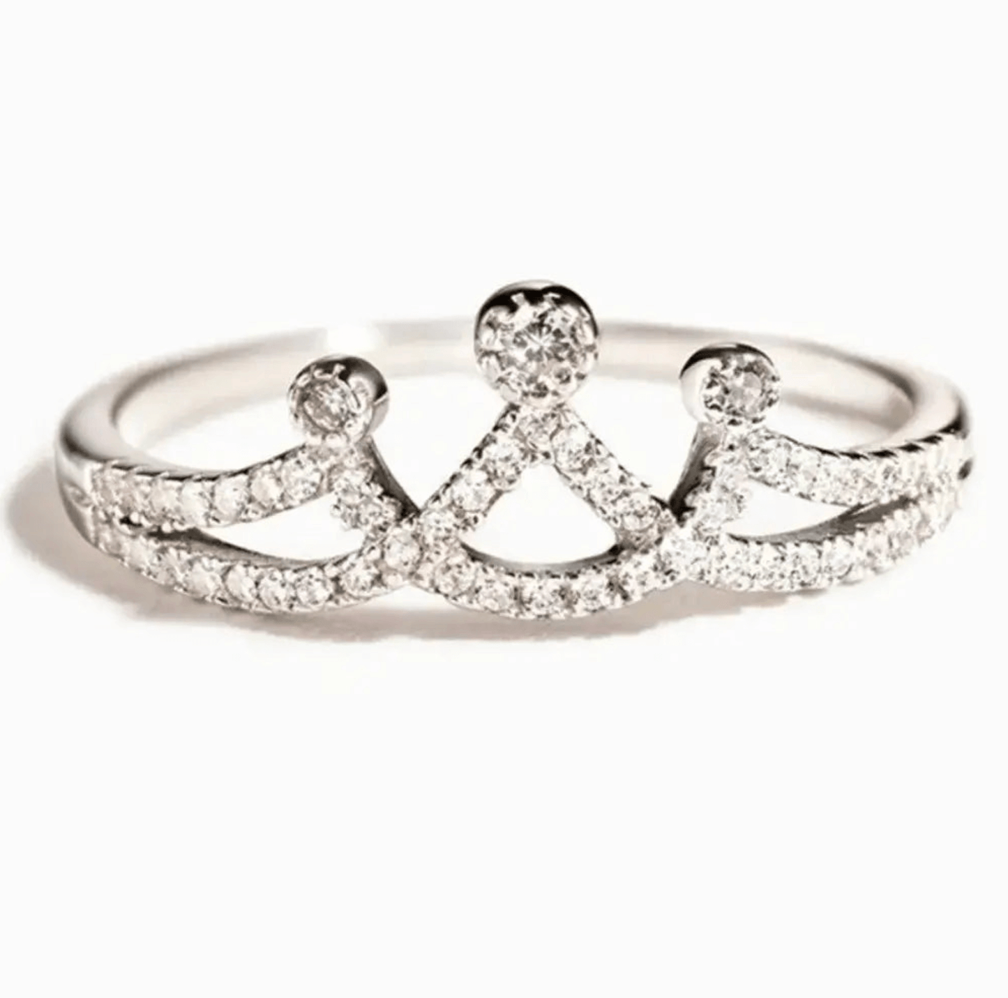 5mm Silver Zircon Princess Crown Ring – Royal Elegance & Empowerment (Women’s) - Promise Rings
