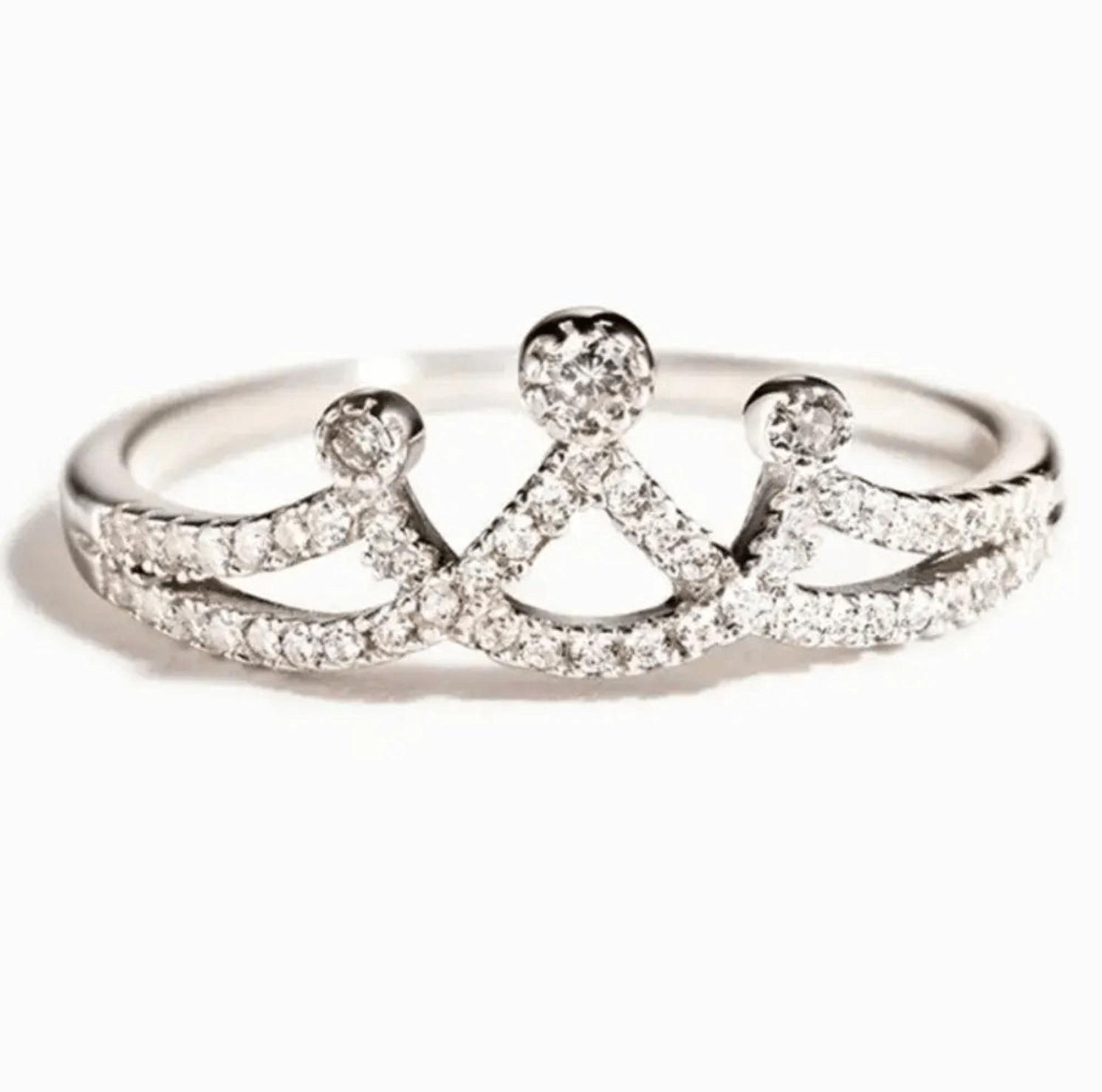 5mm Silver Zircon Princess Crown Ring – Royal Elegance & Empowerment (Women’s) - Promise Rings