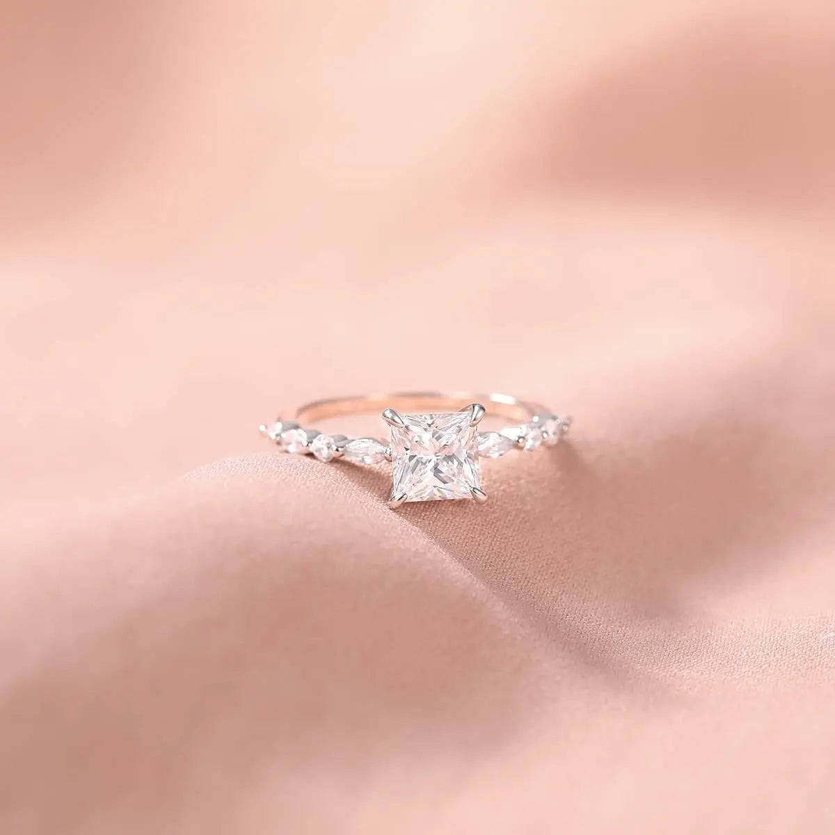 sterling silver women's engagement ring with cz stone