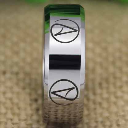 8mm Atheist Atheism Secularist Silver Tungsten Unisex Ring