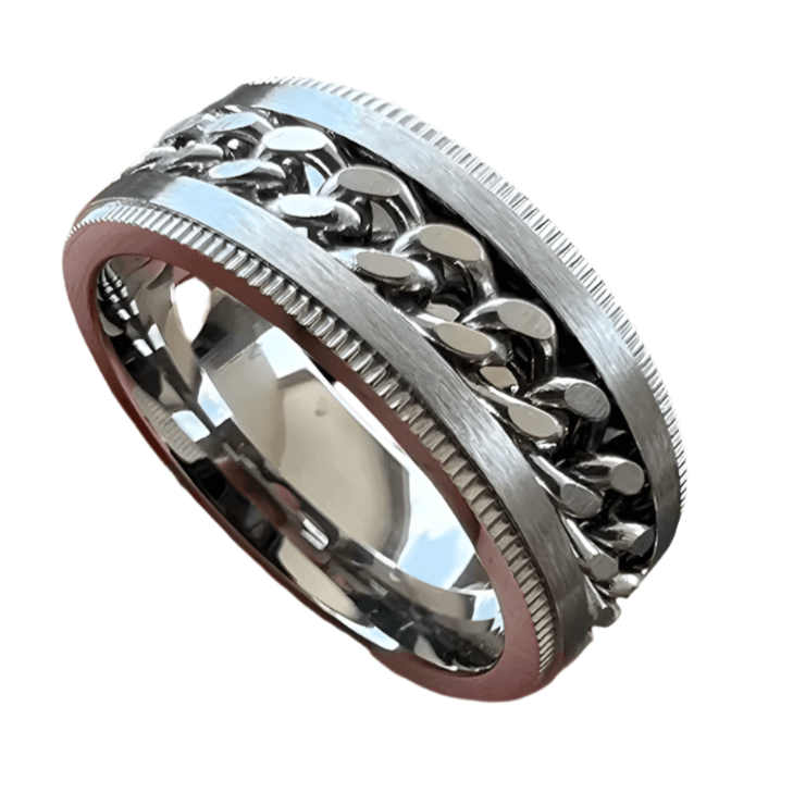 Spinner Chain Ring – Rotatable Fidget Design, Stainless Steel Comfort Fit (Men's, 7 Colors) - Promise Rings