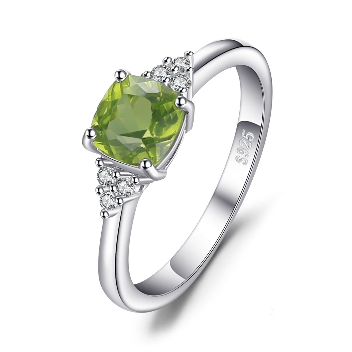 1.1ct Natural Peridot 925 Sterling Silver Solitaire Women's Ring - Promise Rings