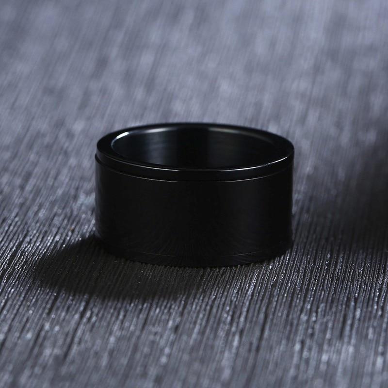 11mm Black & Rainbow LOVE Mens Spinner Ring - Promise Rings