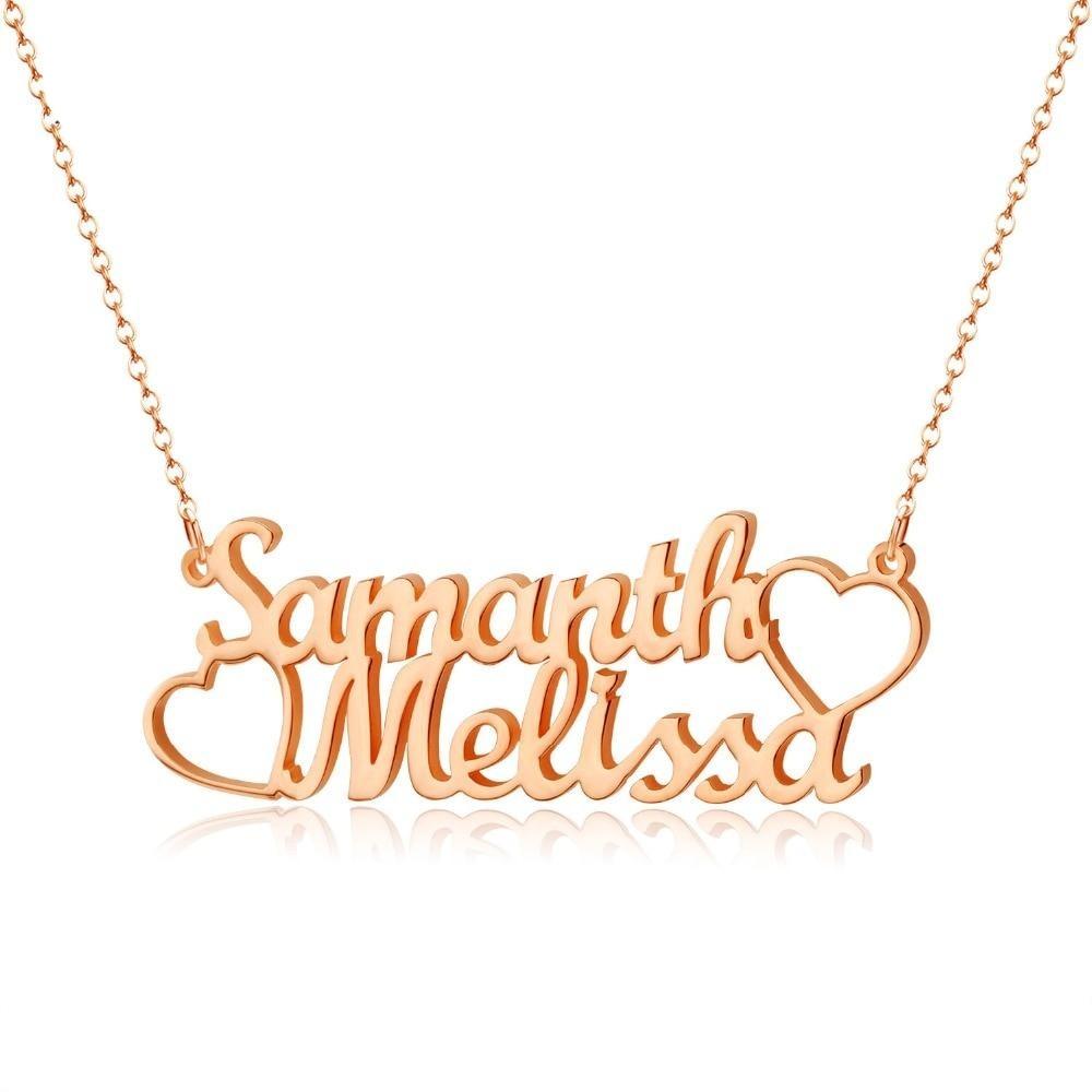 18K Gold Personalized Double Name Necklace