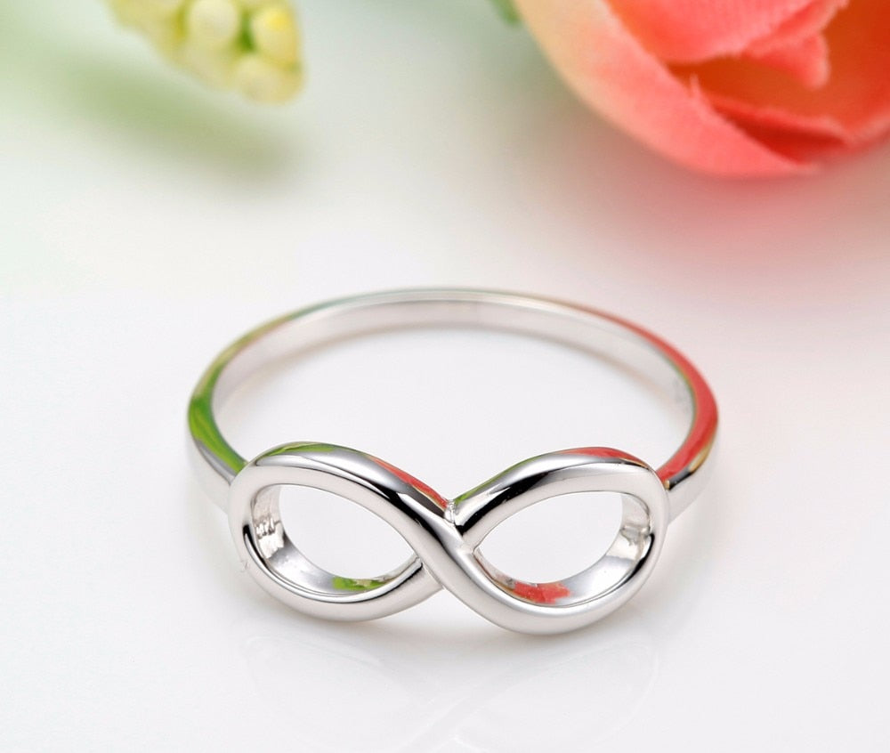 2.5mm Infinity Sterling Silver Womens Rings (2 Colors) - Promise Rings