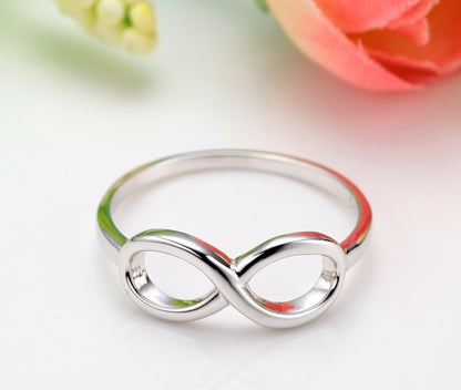 2.5mm Infinity Sterling Silver Womens Rings (2 Colors) - Promise Rings